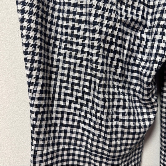 J. Crew Hayden Kickout Crop Gingham Linen Pants Navy Blue White Women’s Size 12 - Picture 12 of 16